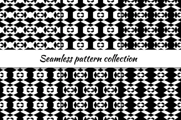 Diamonds Rhombuses Lozenges Arrows Seamless Patterns Collection Folk Prints Ethnic — Stock Vector