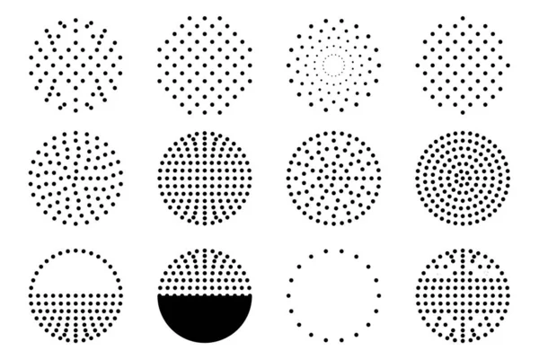 Círculo Diseño Minimalista Colección Iconos Modernos Doodle Formas Texturizadas Redondas — Vector de stock