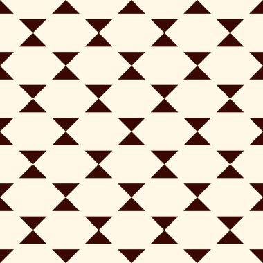 Geometrik dikişsiz desen. Etnik, kabile suyüzü baskısı. Kum saatini tekrar et, üçgen motif süsü. Minimum şekilli arka plan. Basit coğrafi dekoratif duvar kağıdı. Vektör soyut dijital kağıt