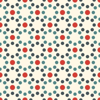 Mini dairesel kusursuz desen. Klasik geometrik yüzey izi. Tekrarlanan polka nokta motif süsü. Basit coğrafi noktalı süs arkaplanı. Modern tasarım dokusu. Vektör soyut duvar kağıdı