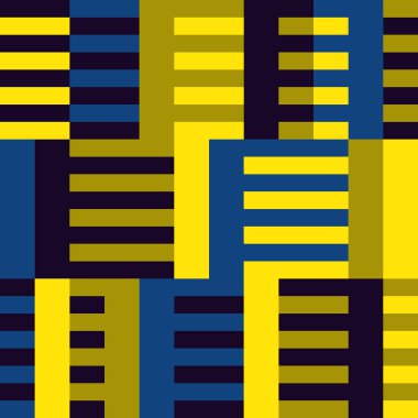 Geometrik dikişsiz desen. Bauhaus tarzı arka plan. Modüler ızgara baskısı. Düz çizgi, çizgi, çizgi, çizgi, dikdörtgen, süs. Moda çağdaş jeo duvar kağıdı. Modern soyut vektör tasarımı