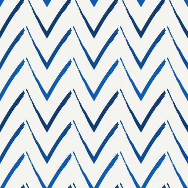 Fırça darbeleri kusursuz desen oluşturur. Freehand yatay zikzak çizgileri. Tekrarlanan semboller arka planda. Basit bir geometrik süs. Moda grunge tasarımı. Vektör soyut modern duvar kağıdı