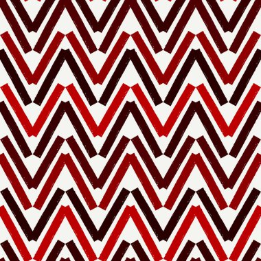 Fırça darbeleri kusursuz desen oluşturur. Freehand yatay zikzak çizgileri. Tekrarlanan semboller arka planda. Basit bir geometrik süs. Moda grunge tasarımı. Vektör soyut modern duvar kağıdı