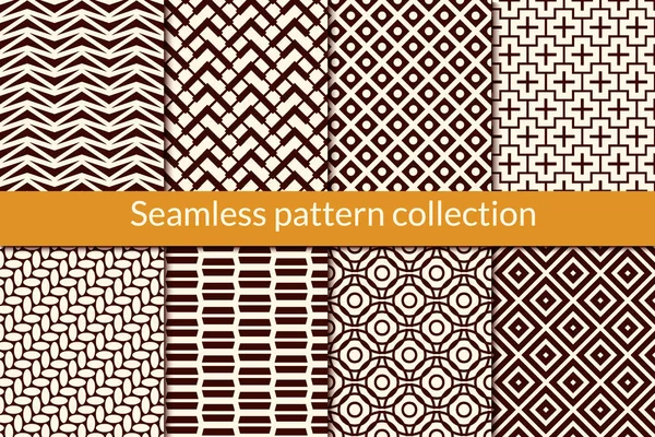 Classic Geometric Seamless Pattern Collection Geo Design Background Set Triangle — Stock Vector