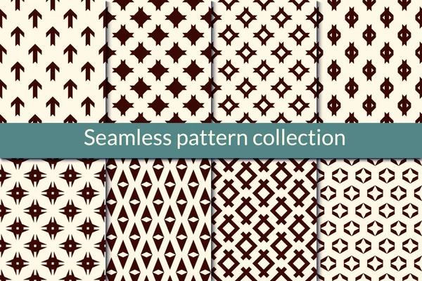 Minimal Geometric Seamless Pattern Collection Simple Geo Design Background Set — Stock Vector