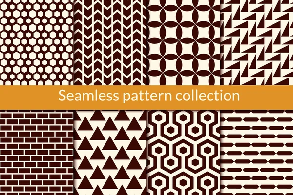 Classic Geometric Seamless Pattern Collection Geo Design Background Set Hexagon — Stock Vector