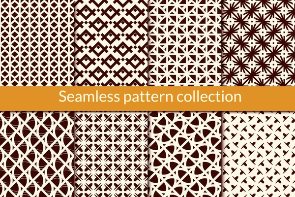 Minimal Geometric Seamless Pattern Collection Simple Geo Design Background Set — Stock Vector