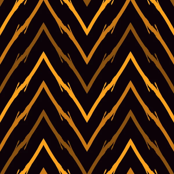 Coups Pinceau Motif Sans Couture Rayures Zigzag Horizontales Main Levée — Image vectorielle