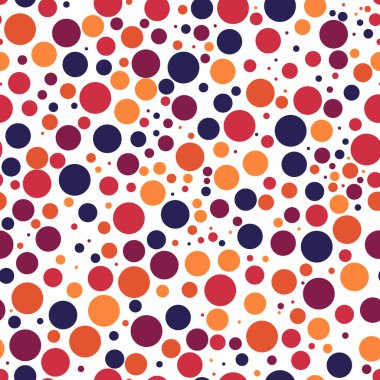 Mini dairesel kusursuz desen. Geometrik yüzey izi. Tekrarlanan düzensiz polka nokta, kabarcık motif süsü. Coğrafi noktalı süs arka planı. Modern tasarım dokusu. Vektör soyut duvar kağıdı