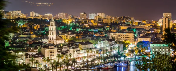 Split aerial night panorama. — Φωτογραφία Αρχείου