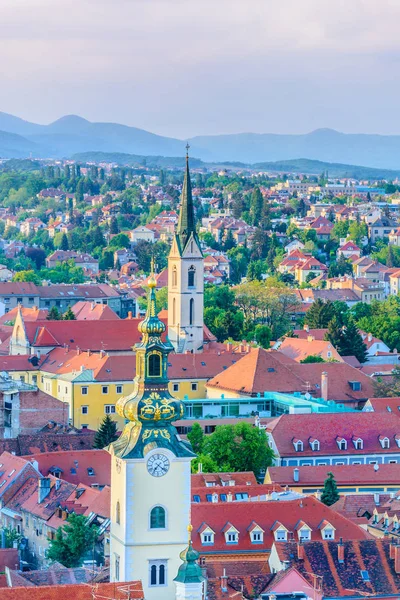 Zagrep şehir dikey hava. — Stok fotoğraf