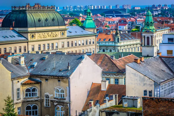 Zagreb downtown aerial — Stock Photo, Image