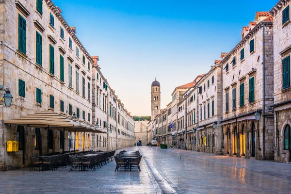 Stradun Dubrovnik oude straat. — Stockfoto