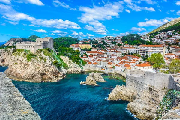 Paisaje urbano aéreo costero Dubrovnik . — Foto de Stock