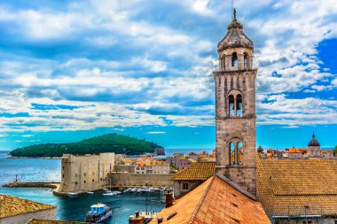 Dubrovnik'in tarihi kent hava.