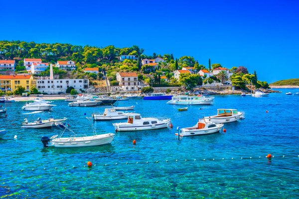 Hvar island seafront view.