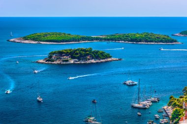 Hvar deniz manzarası Adriatic Coast.