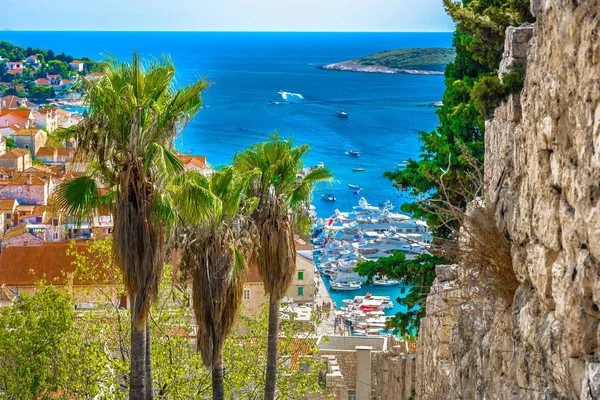 Vue Aérienne Paysage Médiéval Ville Hvar Dalmatie Croatie — Photo