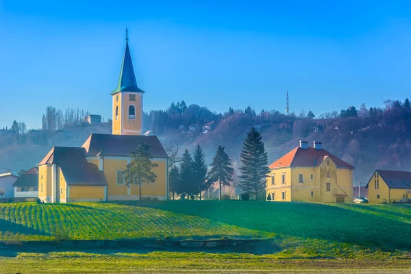 Paisaje Rural Sveta Nedelja Vista Panorámica Pequeña Ciudad Pintoresca Seta —  Fotos de Stock