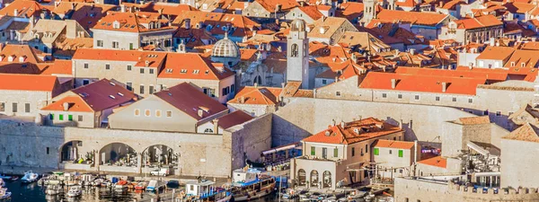 Dubrovnik Architecture Landmarks Panorama Aerial Panorama Old Dubrovnik Town Southern — Stock Photo, Image