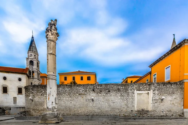 Zadar Het Platform Oude Monument Schilderachtig Uitzicht Oude Romeinse Historische — Stockfoto