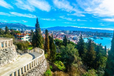 Split Marjan cityscape cityscape şehir Split Hırvatistan, Adriyatik Denizi sahne Vidilica /Aerial manzaraya.