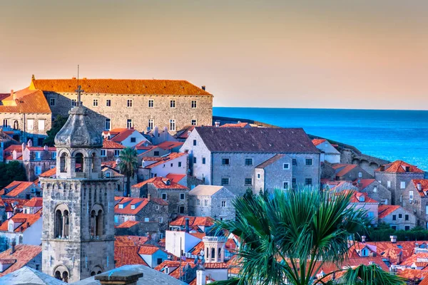 Dubrovnik Town Medieval Architecture Scenic View Sunrise Medieval Town Dubrovnik — Stock Photo, Image