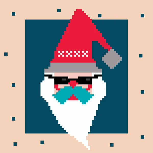 Vektor-Pixel-Weihnachtsmann — Stockvektor