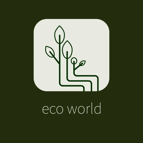 Linha de vetor logotipo ecológico — Vetor de Stock