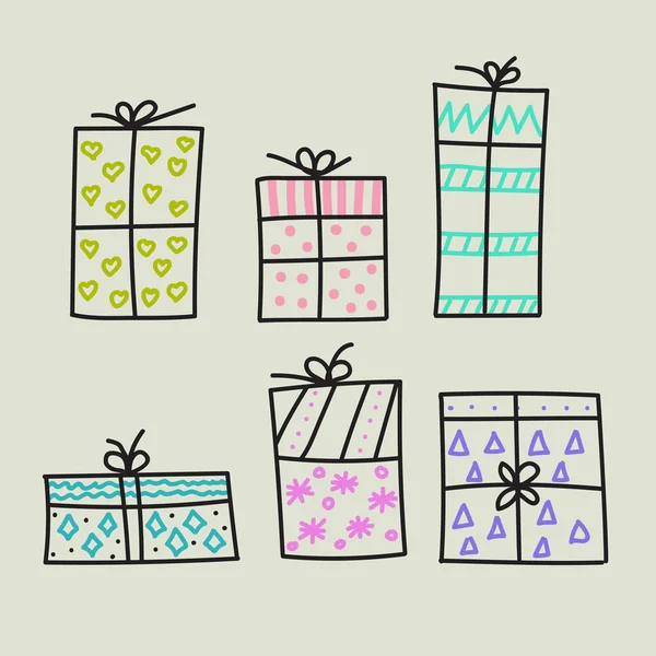 Cadeaux tirés à la main — Image vectorielle