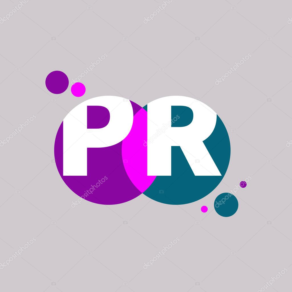 Initials pr. Logo of public relations. Icon advertising agency. Vector illustration.