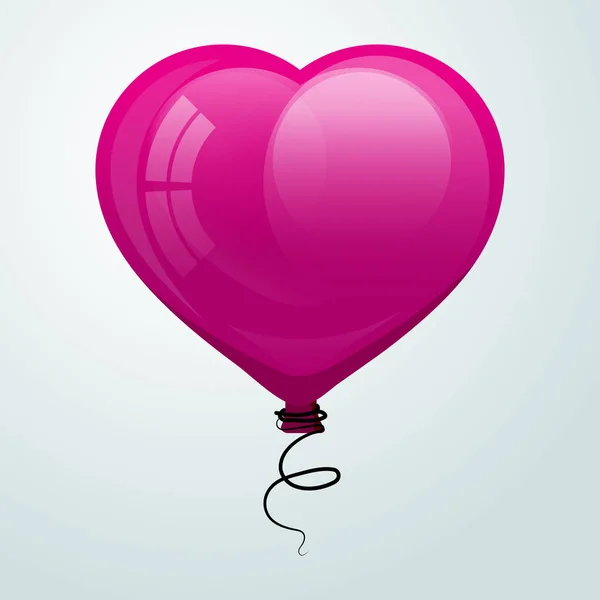 Roze glanzend vliegende ballon — Stockvector