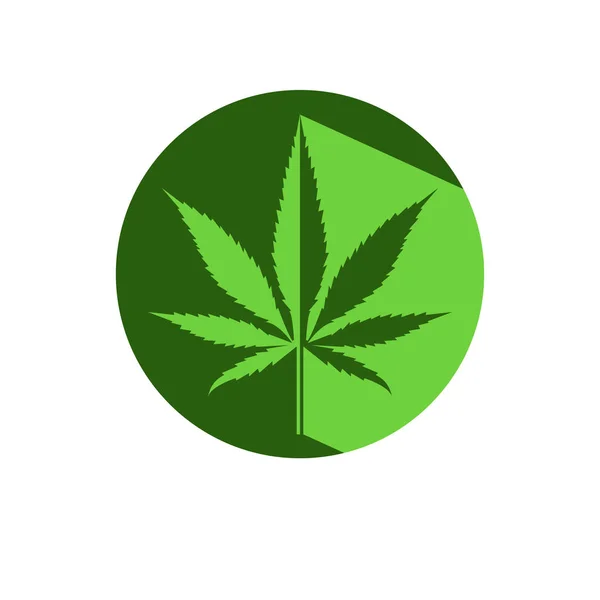 Platte pictogram cannabis — Stockvector