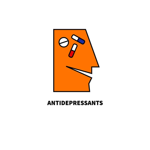 Antidepressivi per icone vettoriali — Vettoriale Stock