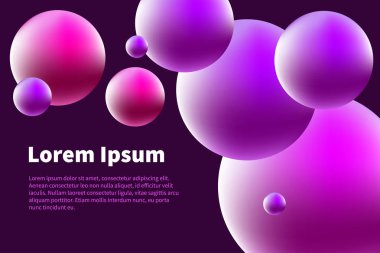 Soyut 3d topları ile banner