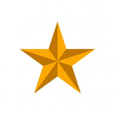 Beyaz arkaplanda altın yıldız