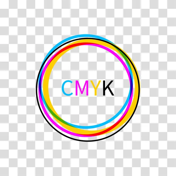 Icono CMYK sobre fondo blanco — Vector de stock