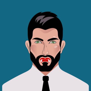 Vampir dişleri olan adam