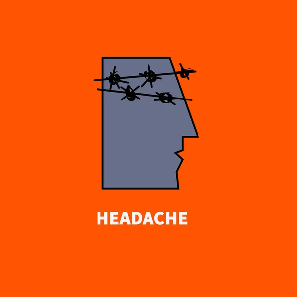 Metafora del mal di testa — Vettoriale Stock