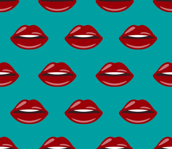 Pattern with female lips — Stock Vector