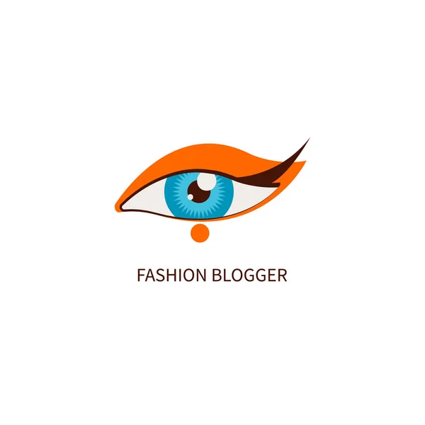 Blogueiro de moda, maquiagem para olhos — Vetor de Stock