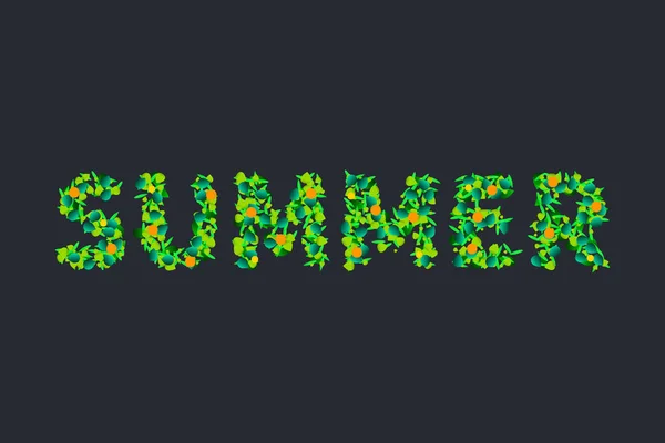 Groen woord zomer — Stockvector