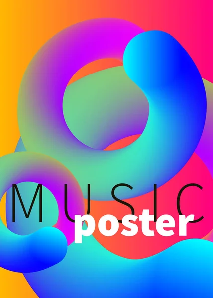 Music poster, smooth shapes — Stock Vector
