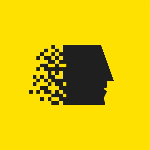 Голова з логотипом пікселя — стоковий вектор