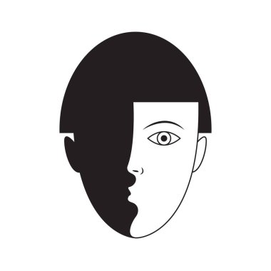 Kadın yüzü, insan kafası.