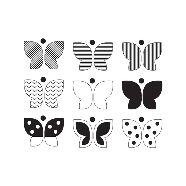 Ensemble de papillon géométrique — Image vectorielle