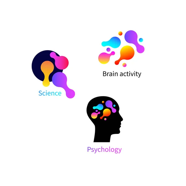 Set of brain activity icons — Stock Vector