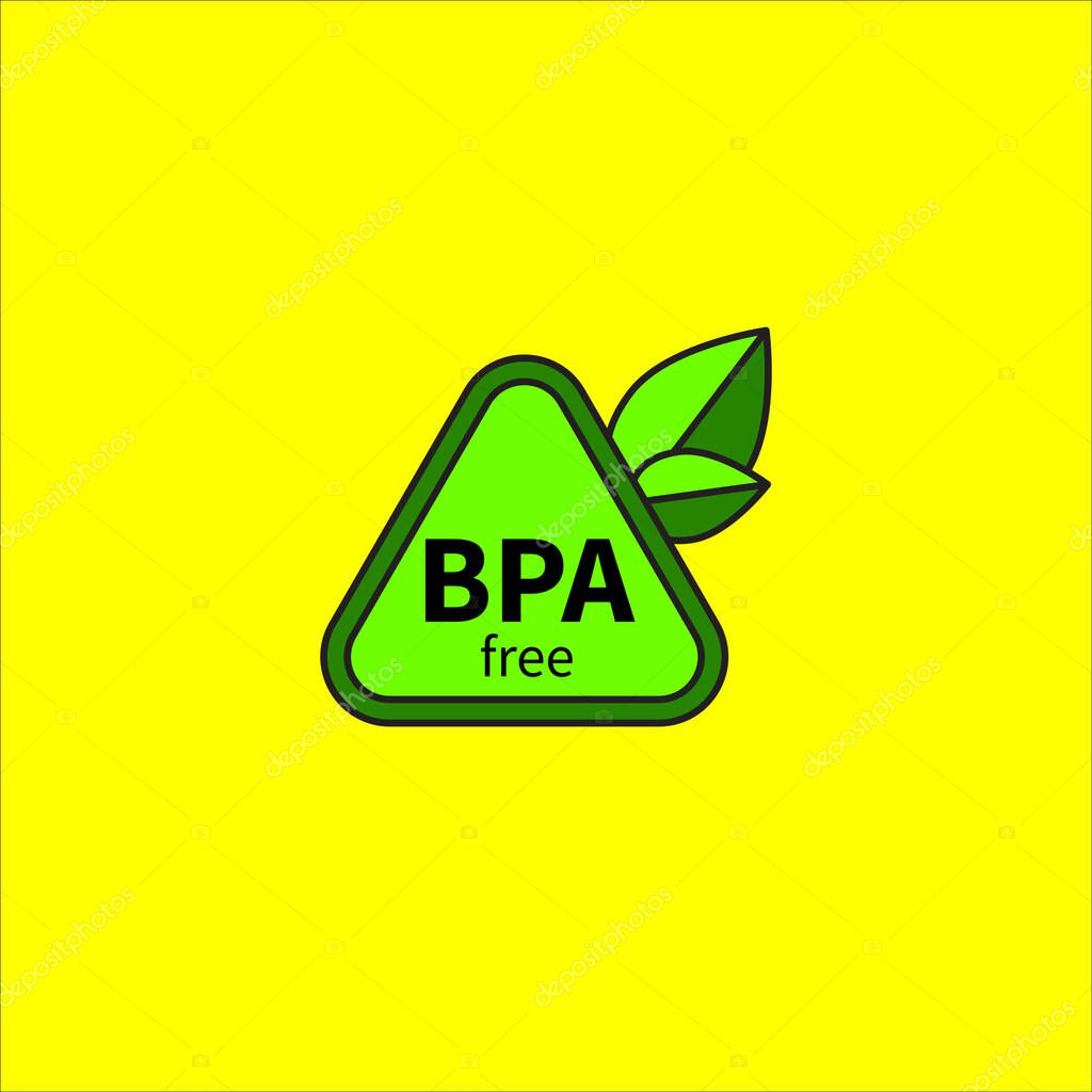 BPA free icon, green symbol, BPA free green vector symbol