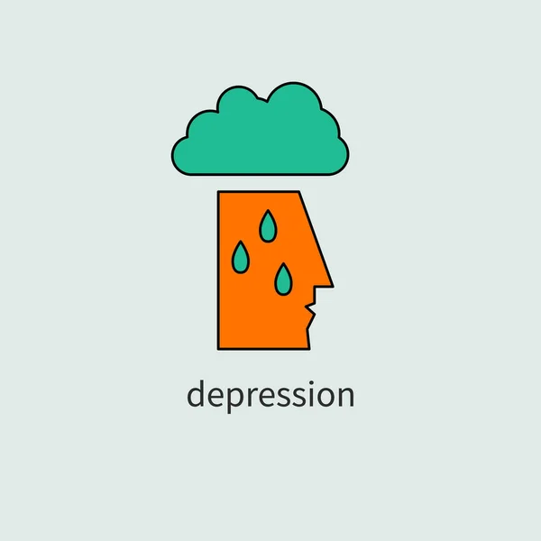 Depresif üzgün adam — Stok Vektör
