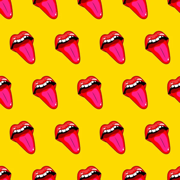 Seamless pattern with tongues — 스톡 벡터